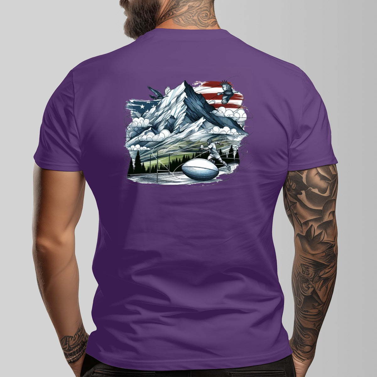 Rugby in Montana Short Sleeve T-shirt | 180GSM Cotton (DTF)