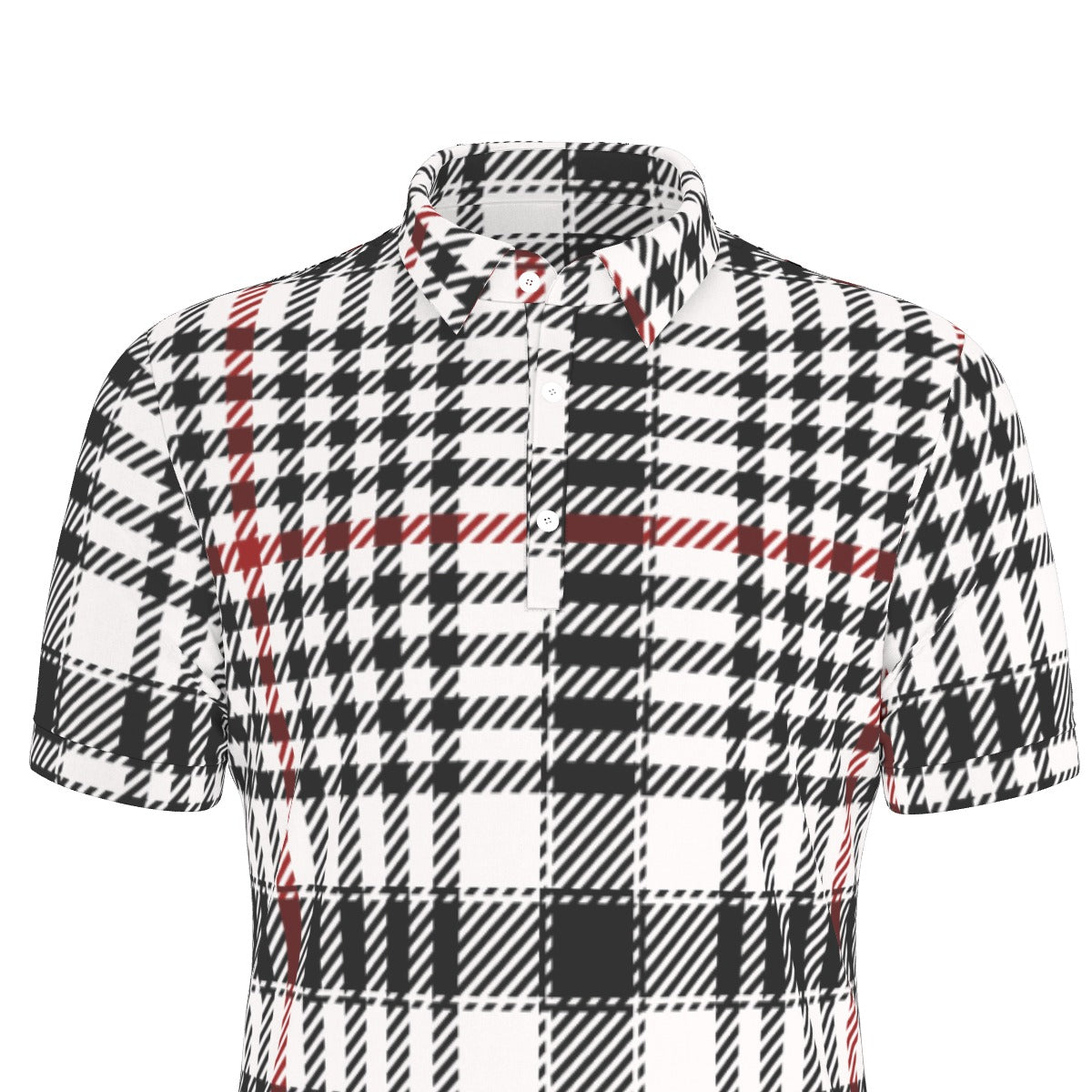 Houndstooth Stretch Polo Shirt