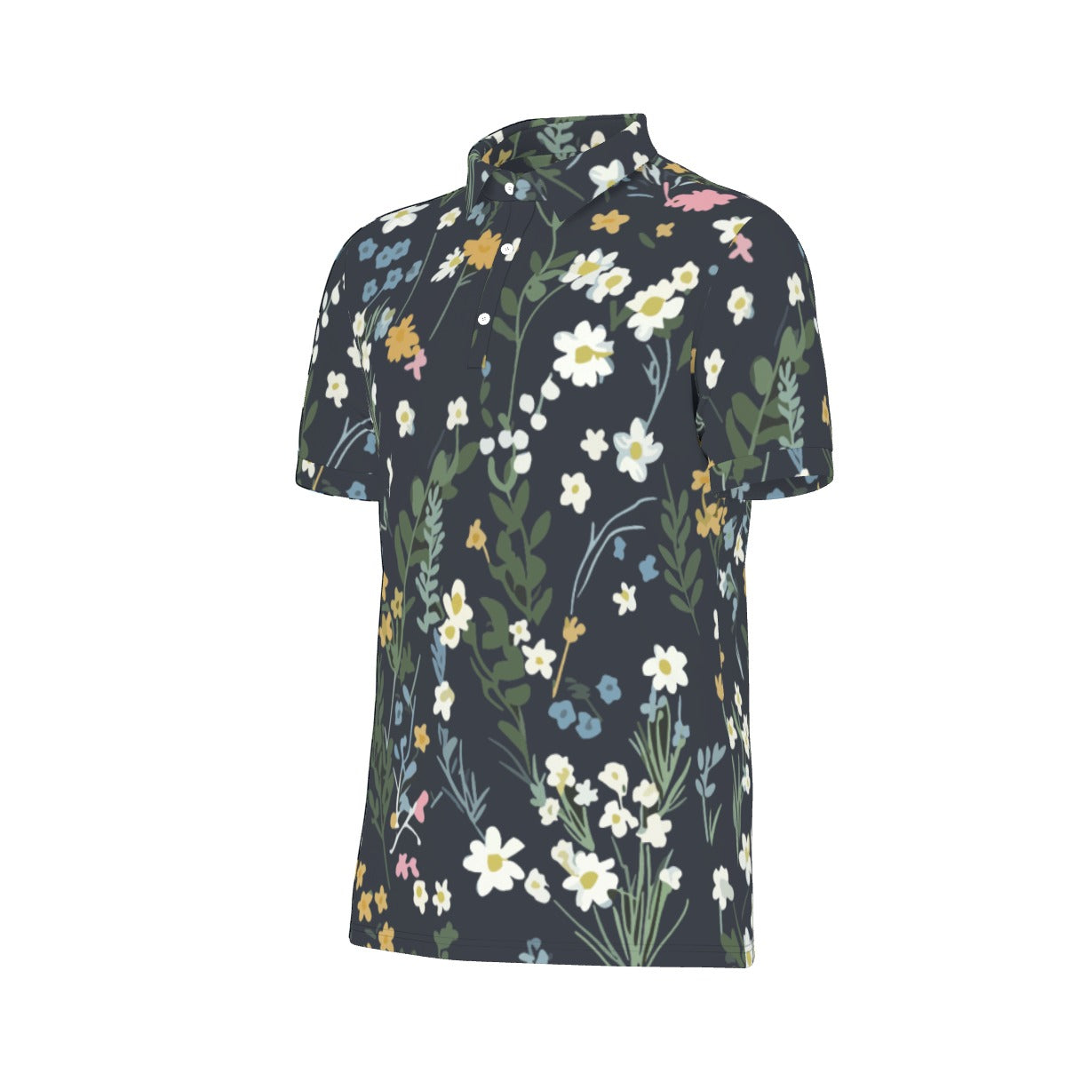 Midnight Garden Stretch Polo Shirt