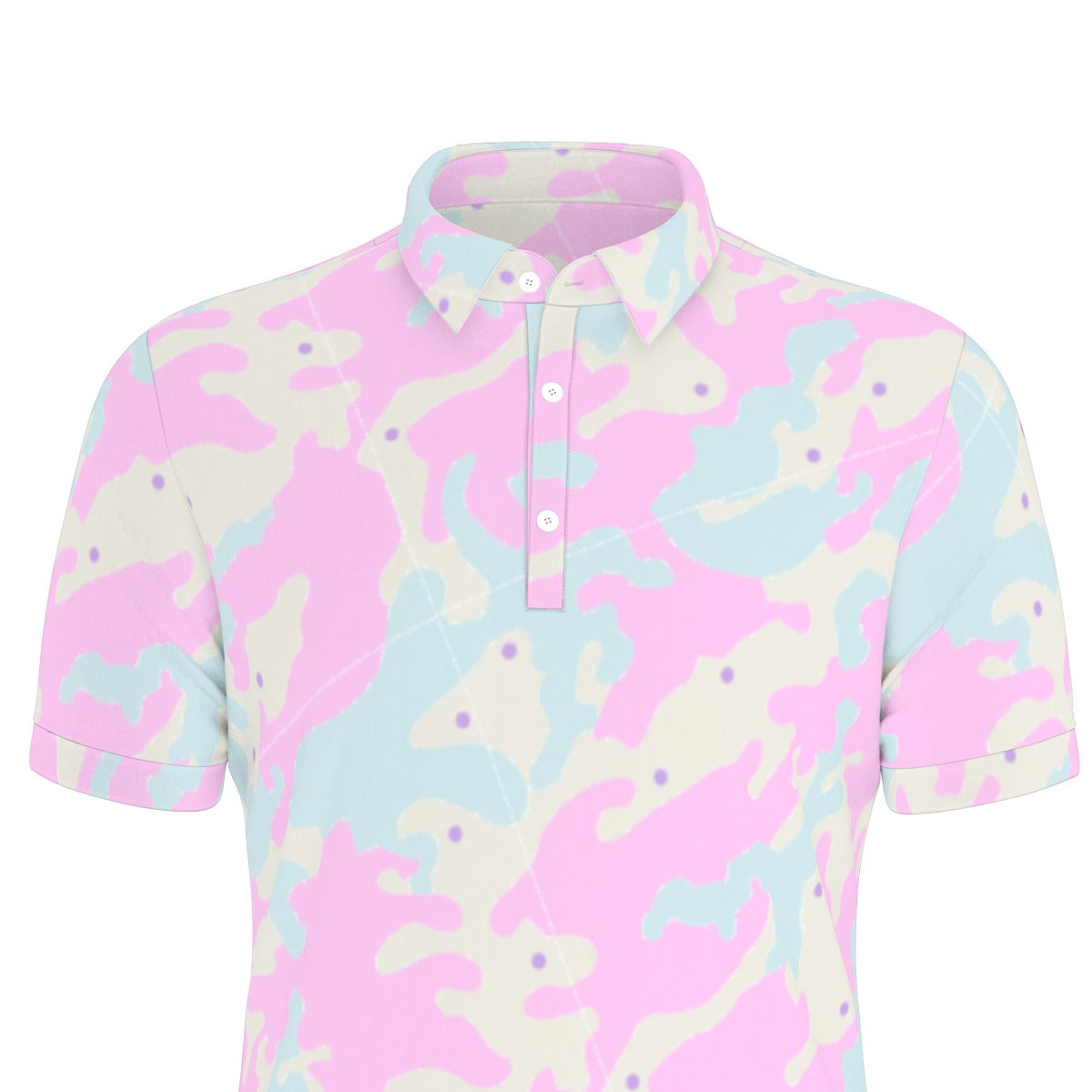 Pastel camo Men's Stretch Polo Shirt