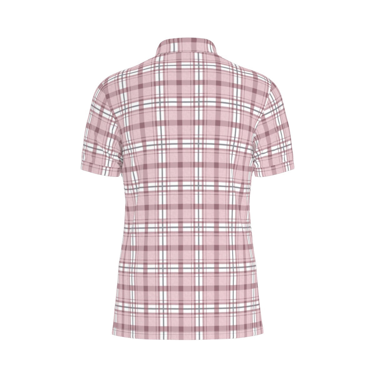 Proper Pink Plaid Stretch Polo Shirt