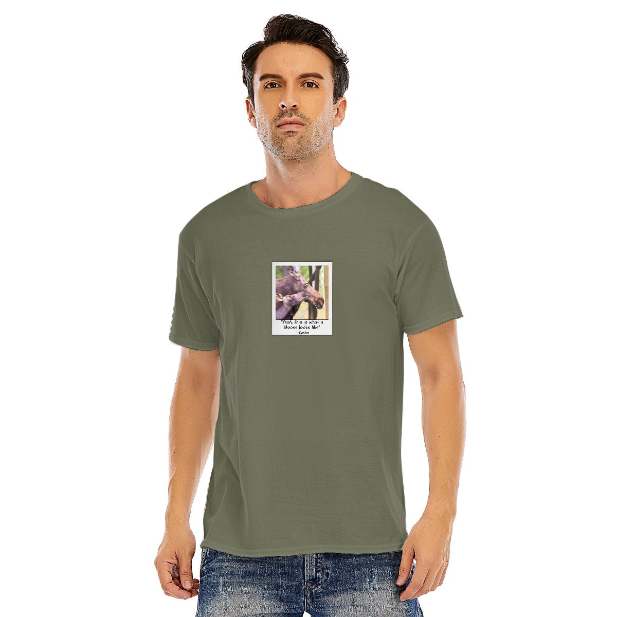 This is what a Moose looks like - Unisex O-neck Short Sleeve T-shirt | 180GSM Cotton (DTF)