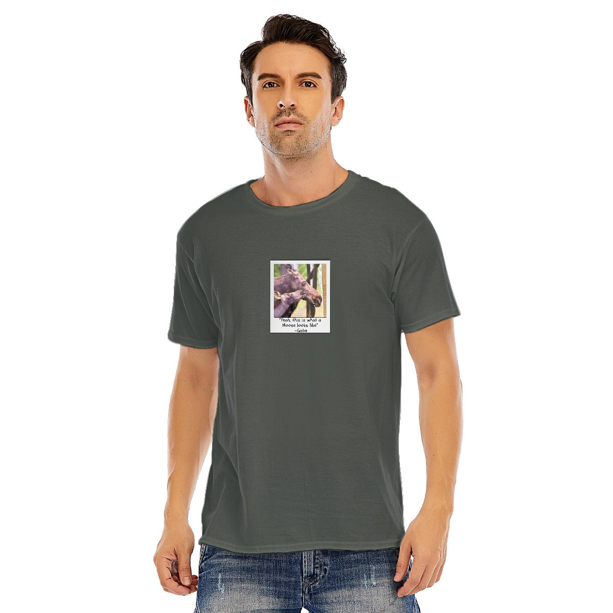 This is what a Moose looks like - Unisex O-neck Short Sleeve T-shirt | 180GSM Cotton (DTF)