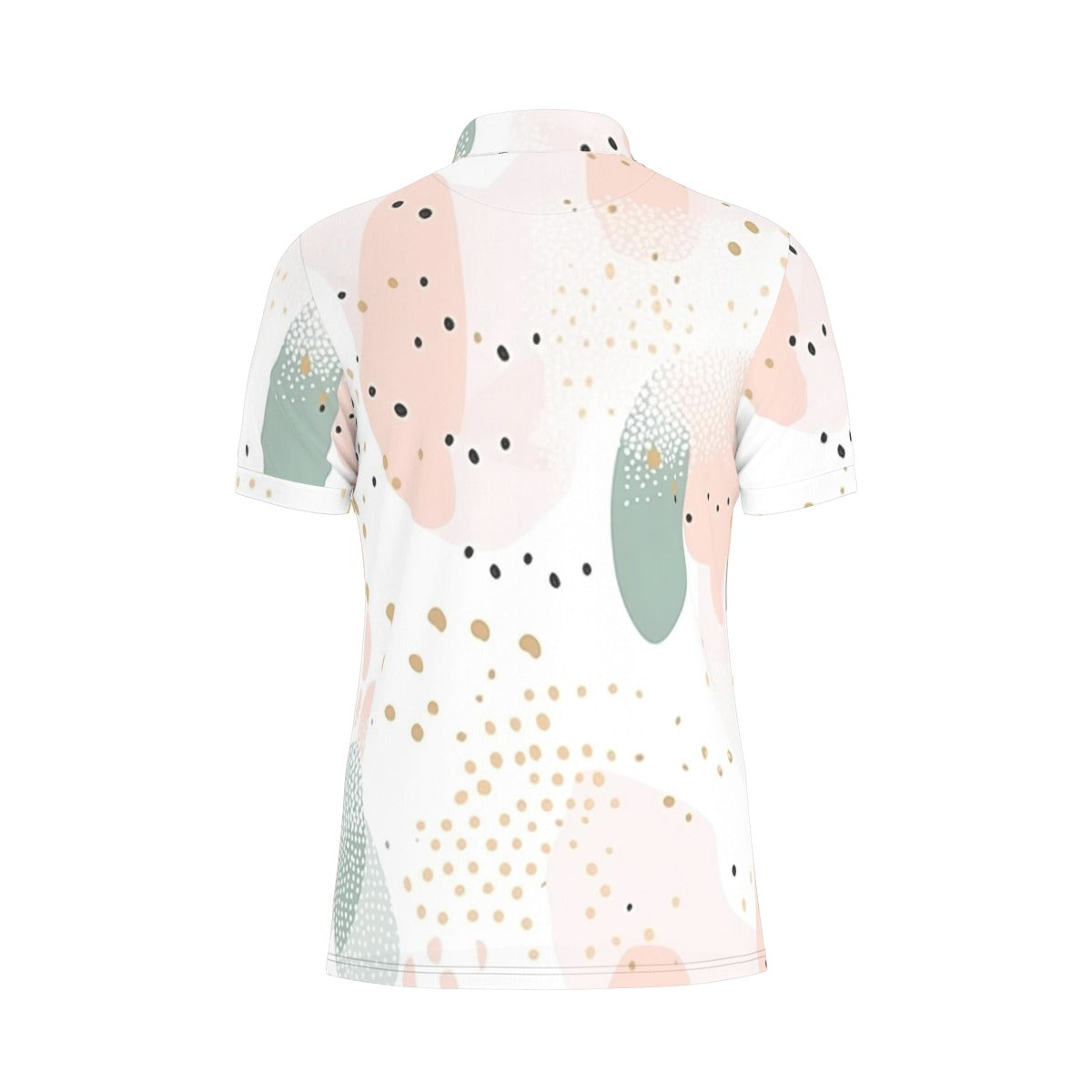 Peach Splash Abstract Stretch Polo Shirt