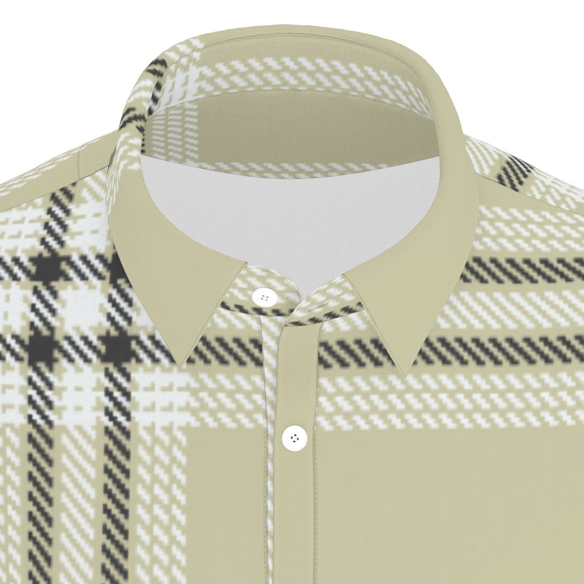 Retro Plaid Stretch Polo Shirt