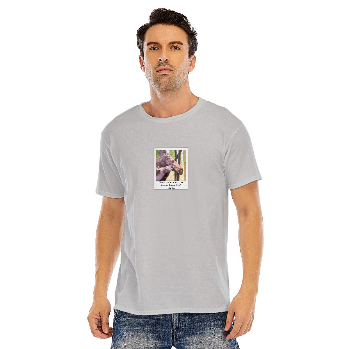 This is what a Moose looks like - Unisex O-neck Short Sleeve T-shirt | 180GSM Cotton (DTF)