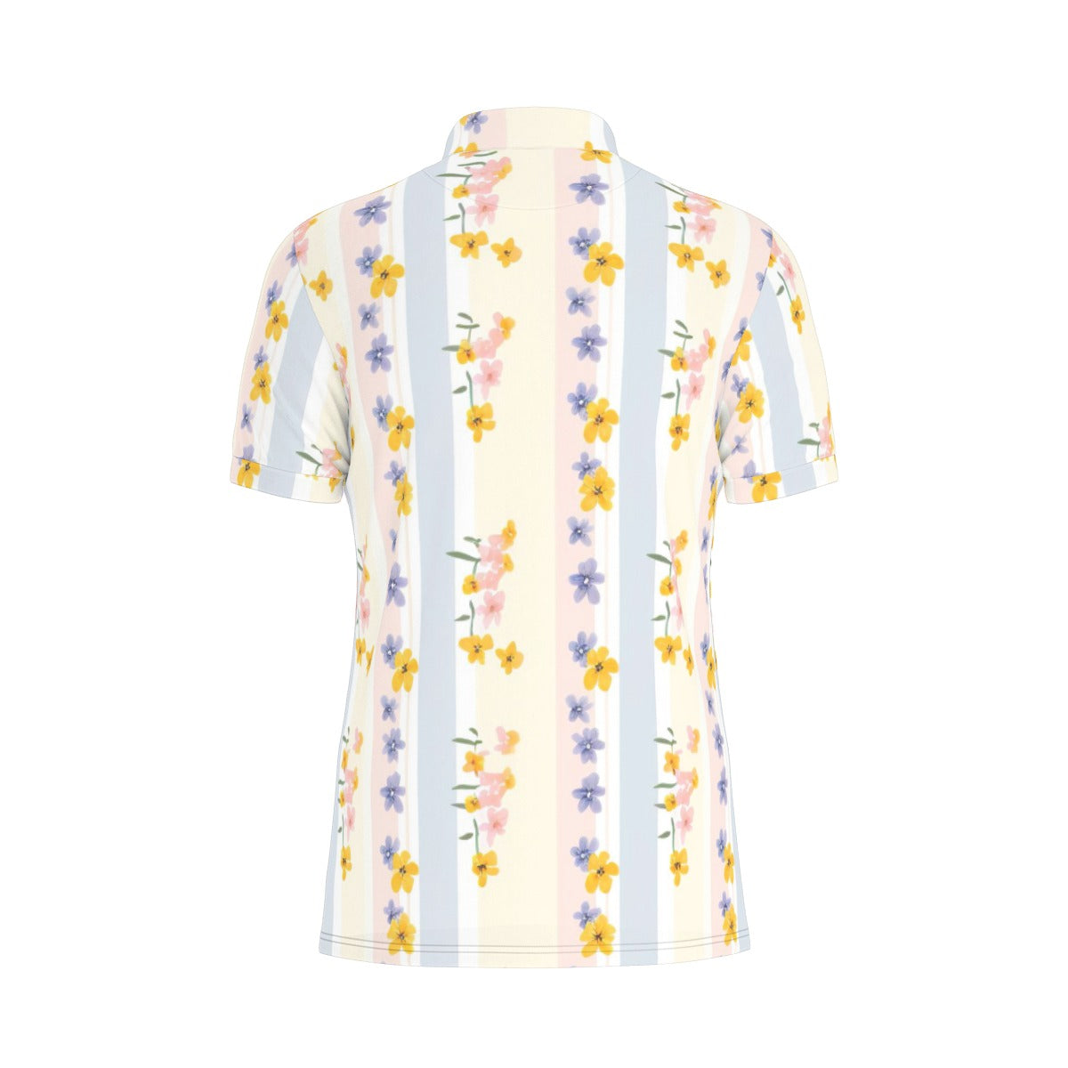 Pastel Paradise Striped Stretch Polo Shirt