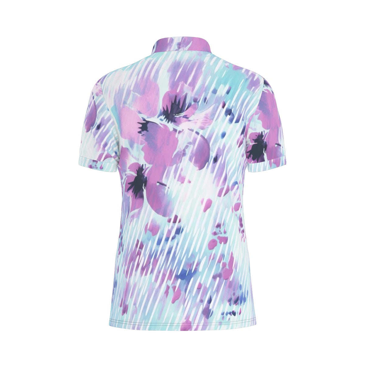 Painterly Purple Haze Stretch Polo Shirt