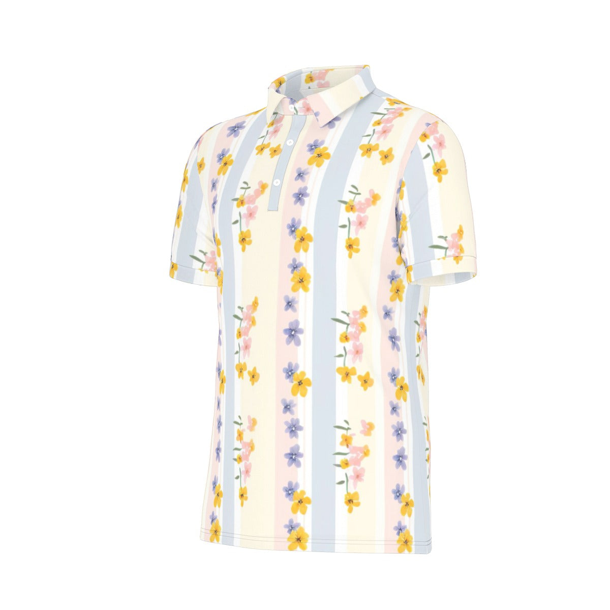 Pastel Paradise Striped Stretch Polo Shirt