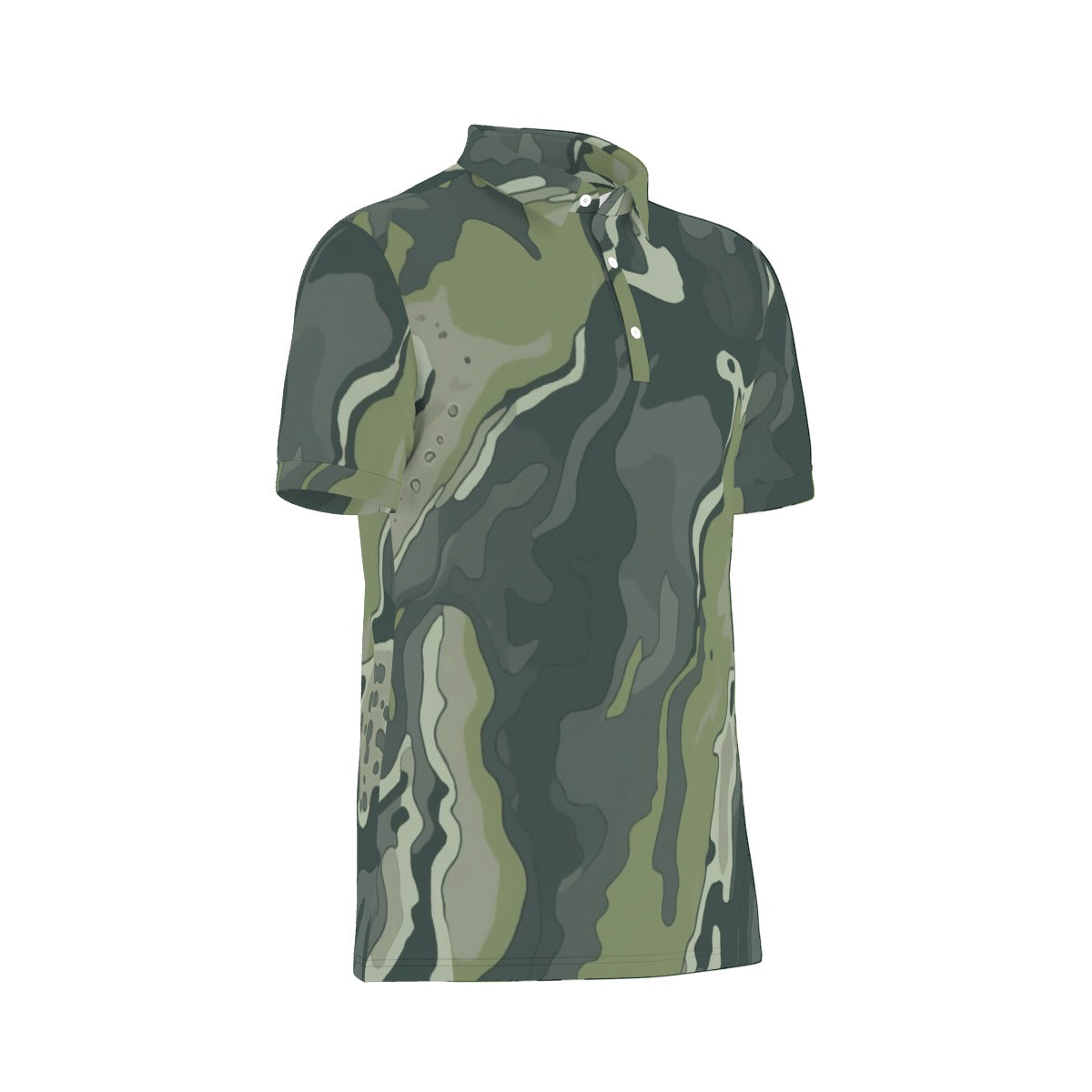 Forest Stealth Camouflage Stretch Polo Shirt