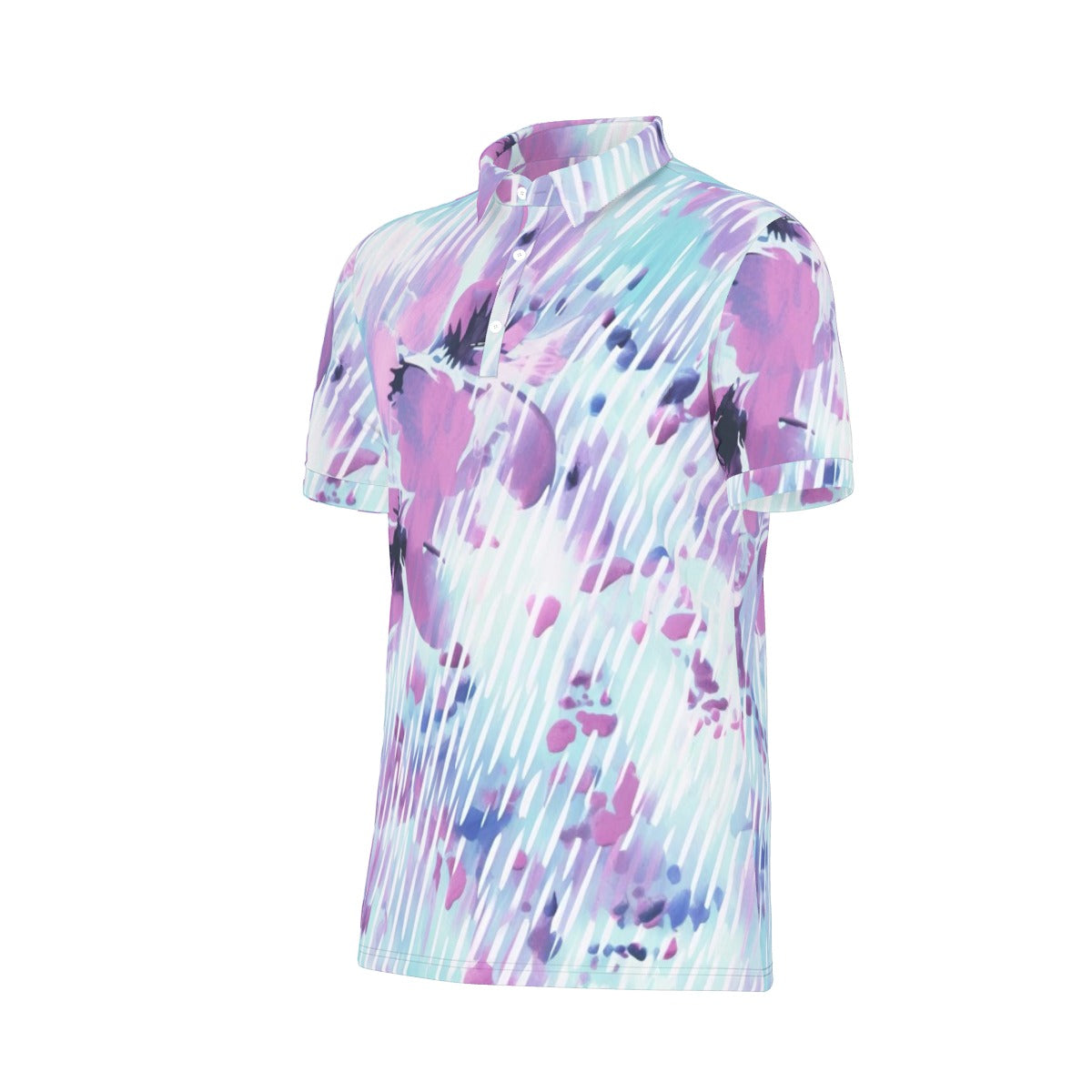 Painterly Purple Haze Stretch Polo Shirt