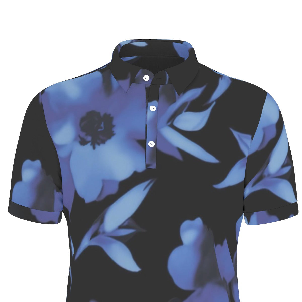 Blue Light Flora Stretch Polo Shirt