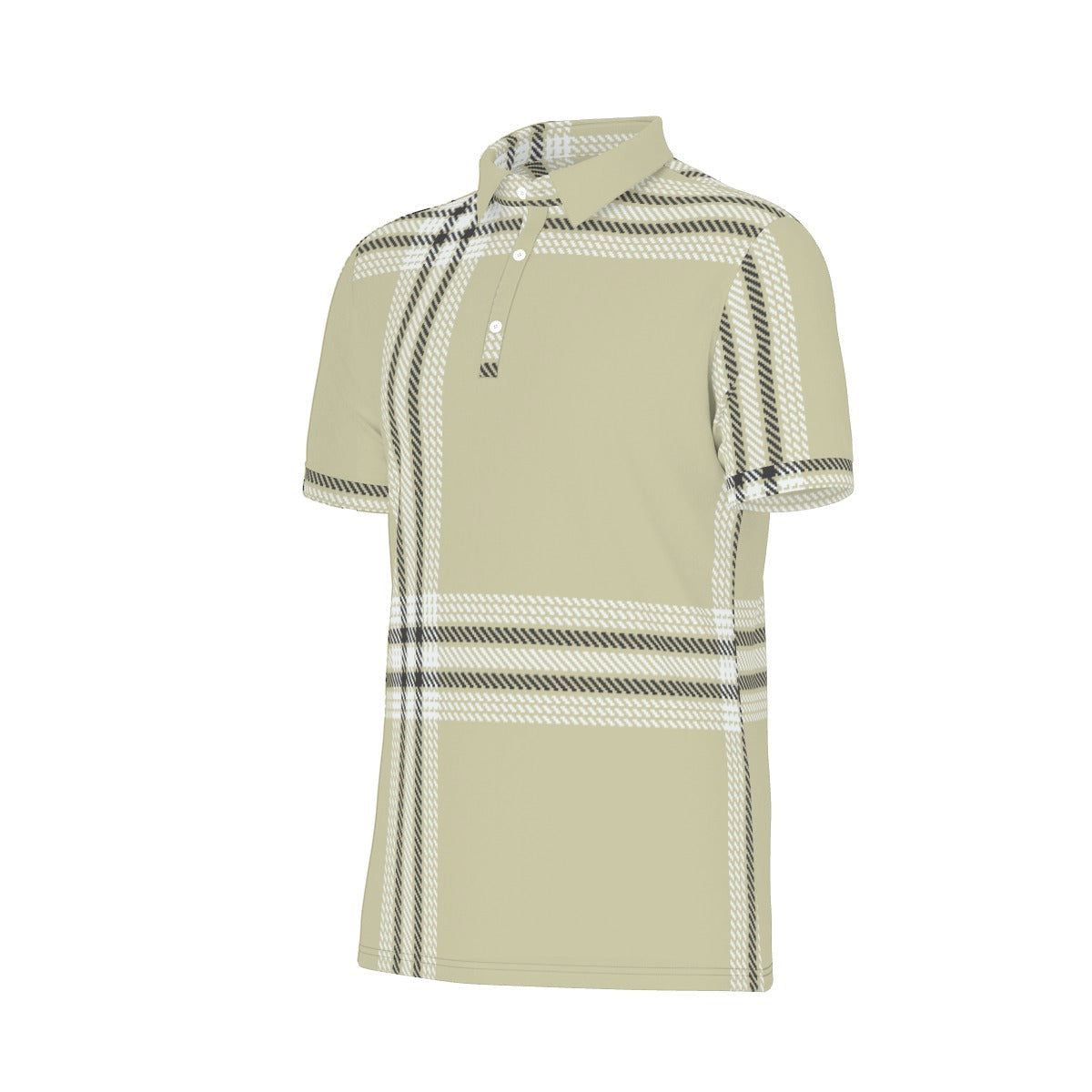 Retro Plaid Stretch Polo Shirt