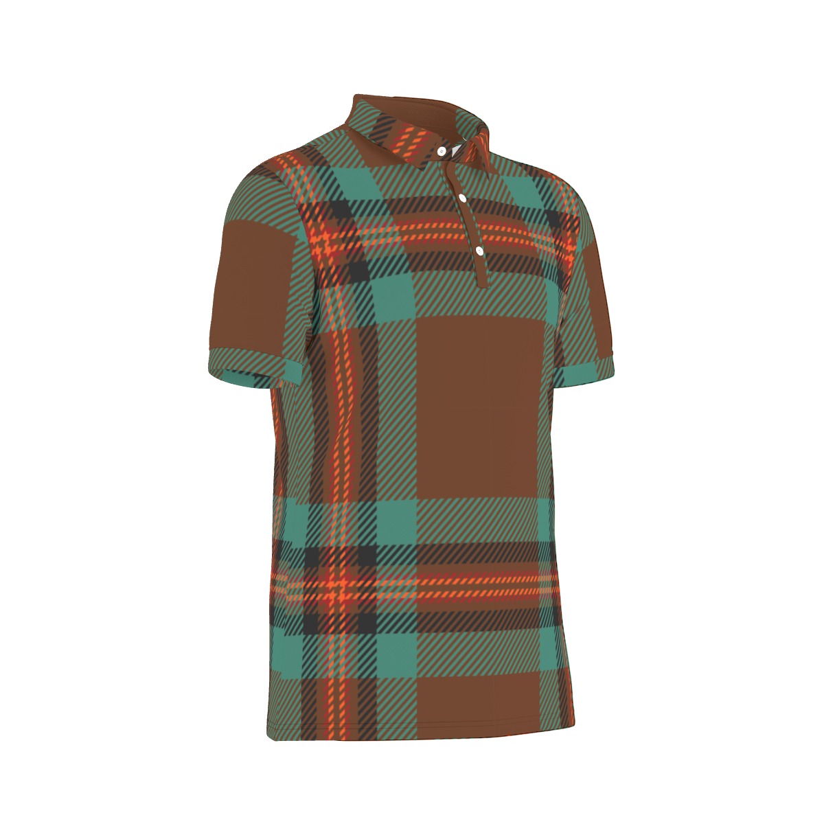 Glen Plaid Stretch Polo Shirt