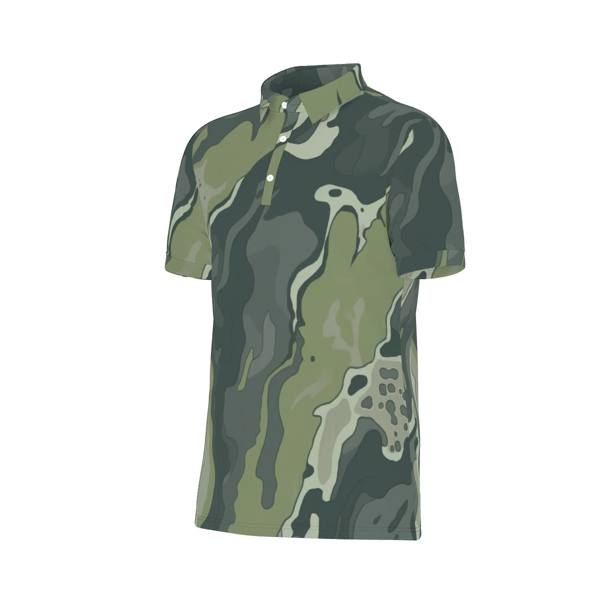 Forest Stealth Camouflage Stretch Polo Shirt