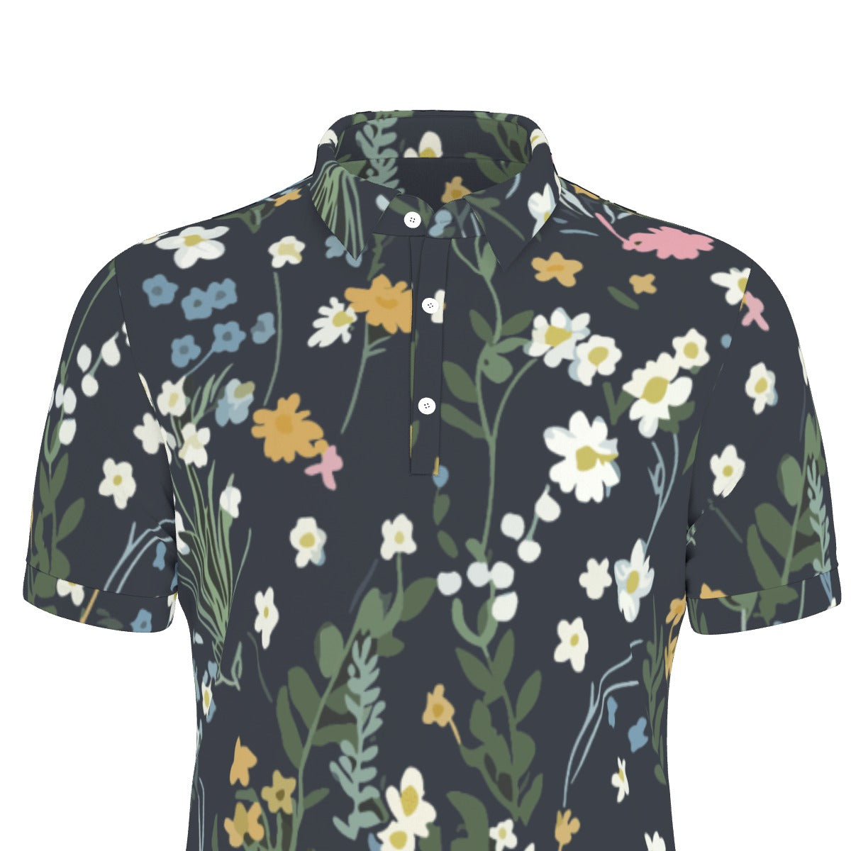 Midnight Garden Stretch Polo Shirt