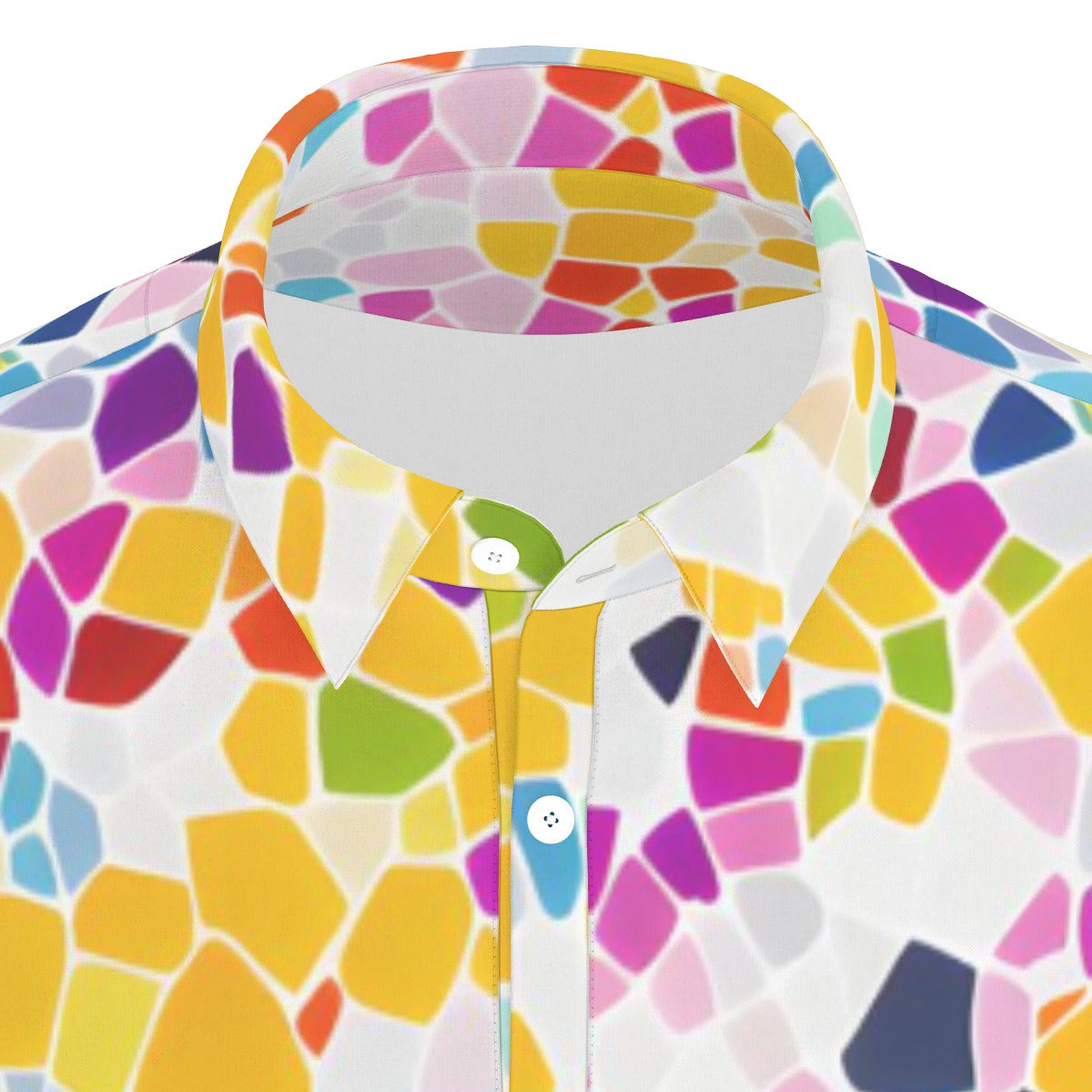Colorful Mosiac Stretch Polo Shirt