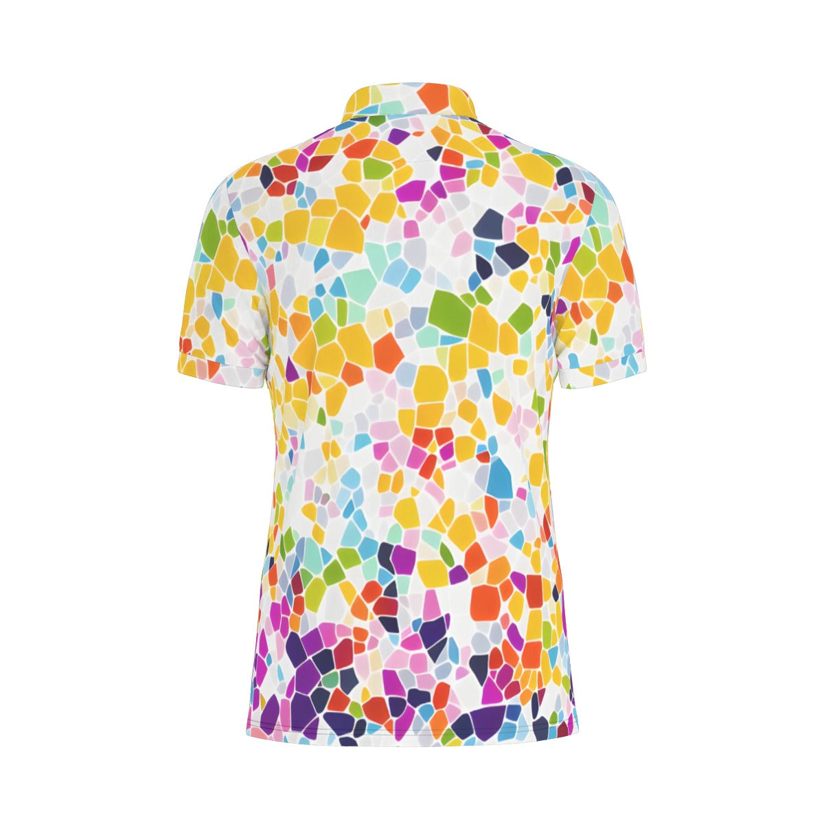 Colorful Mosiac Stretch Polo Shirt
