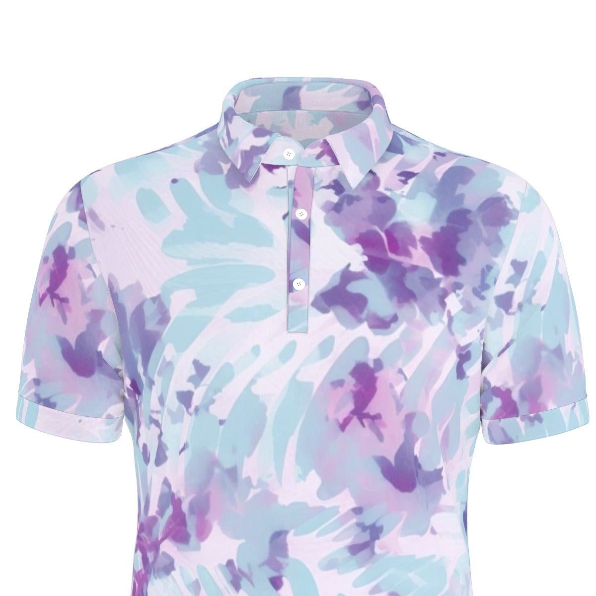Painterly Petals Stretch Polo Shirt