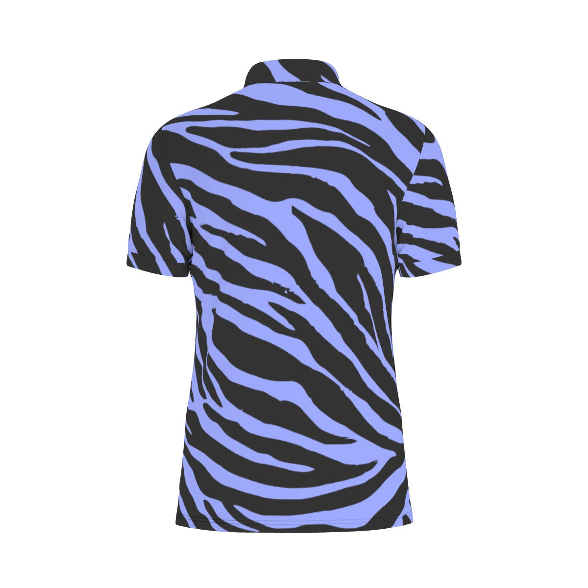 Prehistoric Purple Tiger Stripe Stretch Polo Shirt