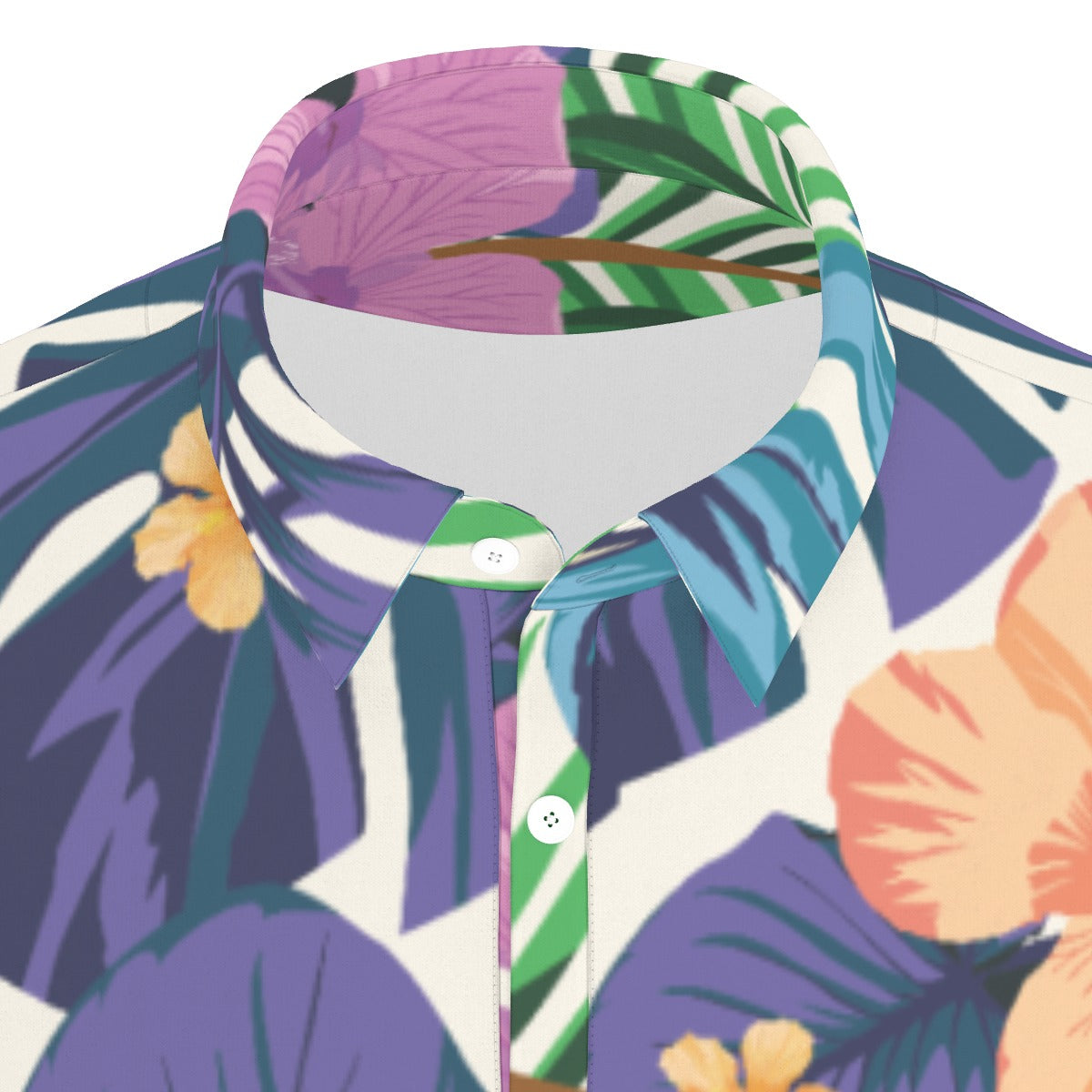 Tropical Hibiscus Stretch Polo Shirt
