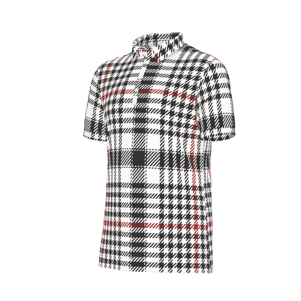 Houndstooth Stretch Polo Shirt