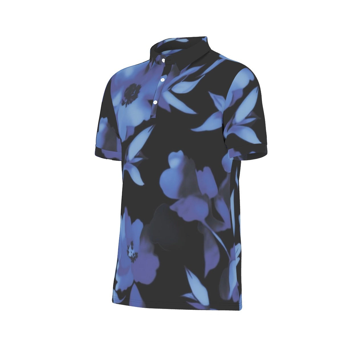Blue Light Flora Stretch Polo Shirt