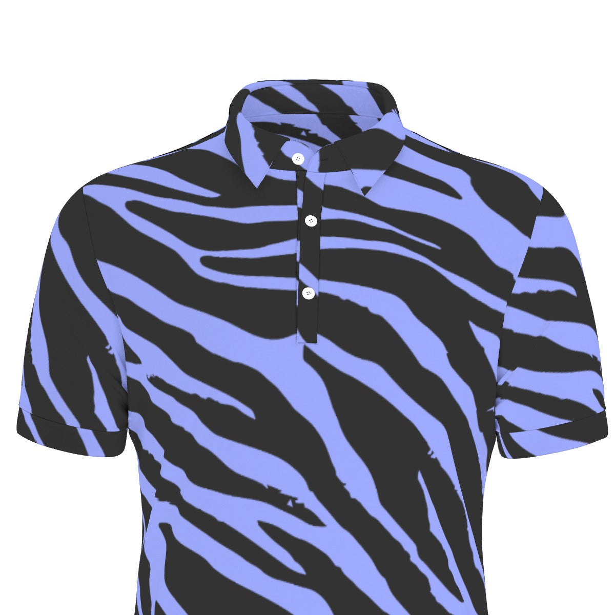 Prehistoric Purple Tiger Stripe Stretch Polo Shirt