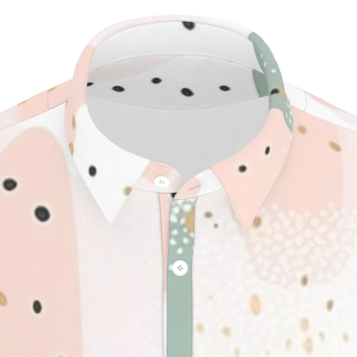 Peach Splash Abstract Stretch Polo Shirt