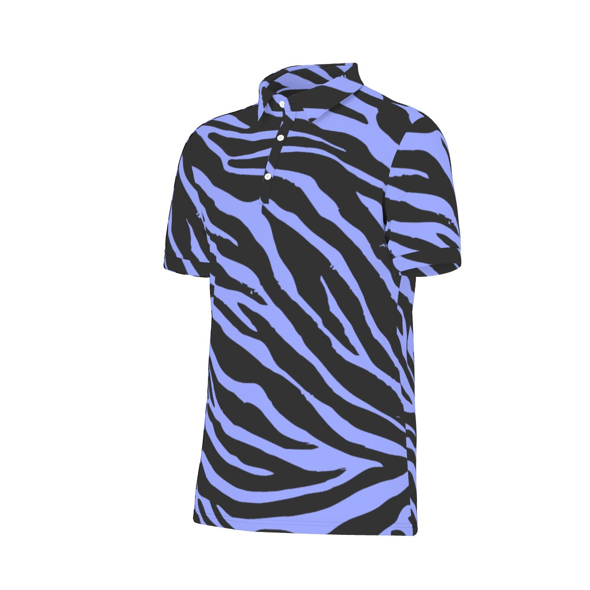 Prehistoric Purple Tiger Stripe Stretch Polo Shirt