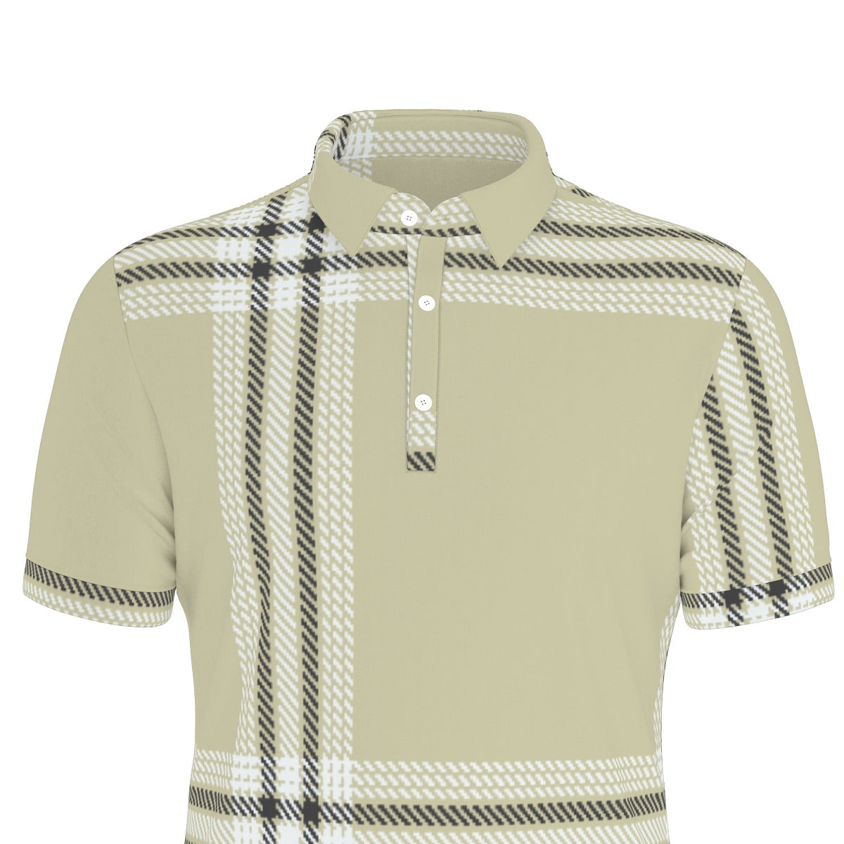 Retro Plaid Stretch Polo Shirt