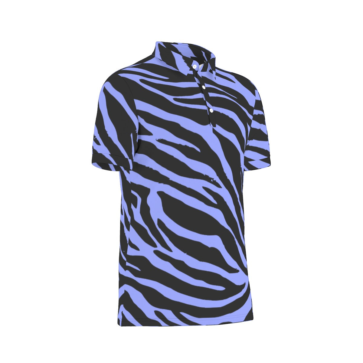 Prehistoric Purple Tiger Stripe Stretch Polo Shirt