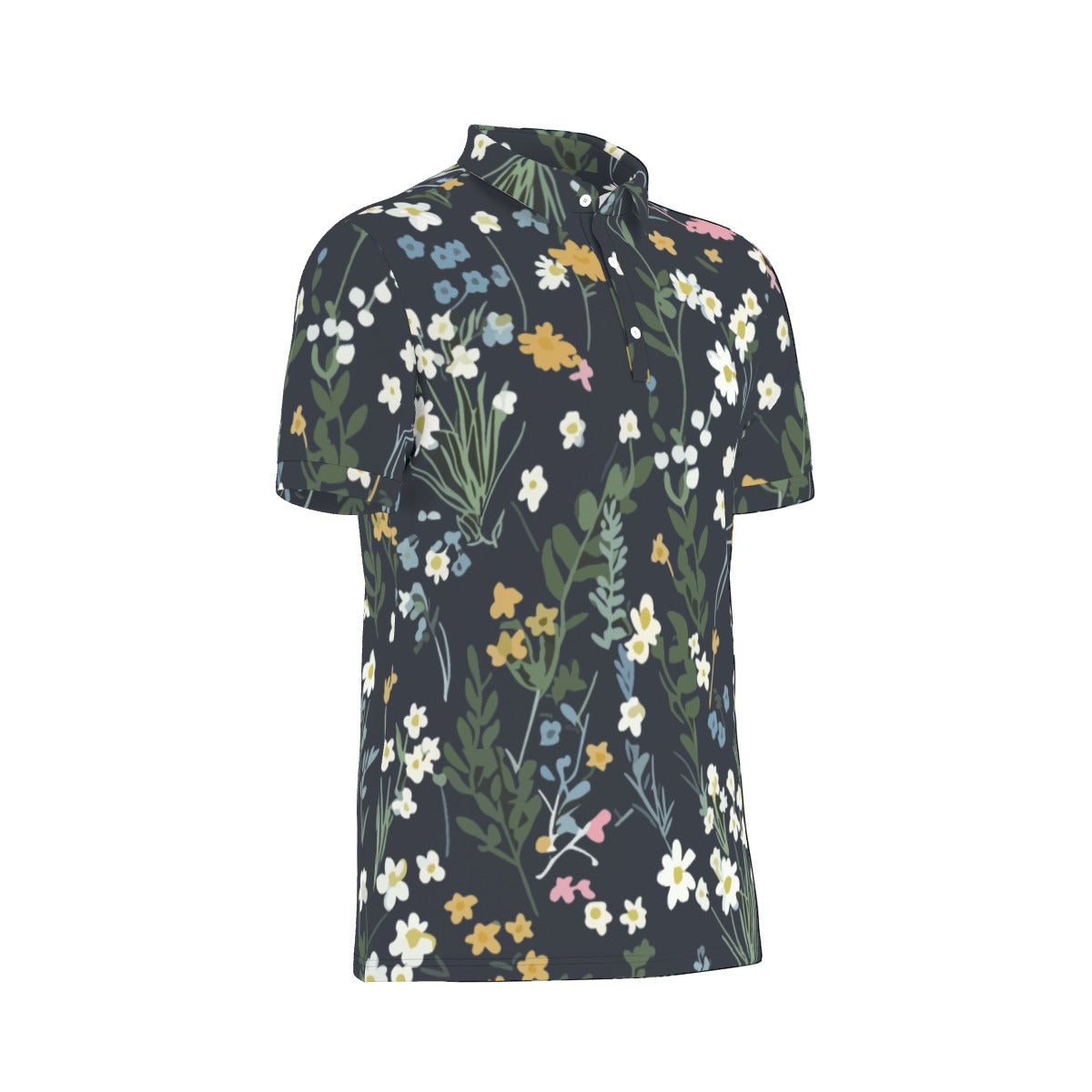 Midnight Garden Stretch Polo Shirt