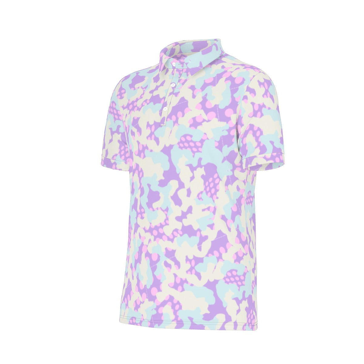 Lavender Haze Camouflage Stretch Polo Shirt