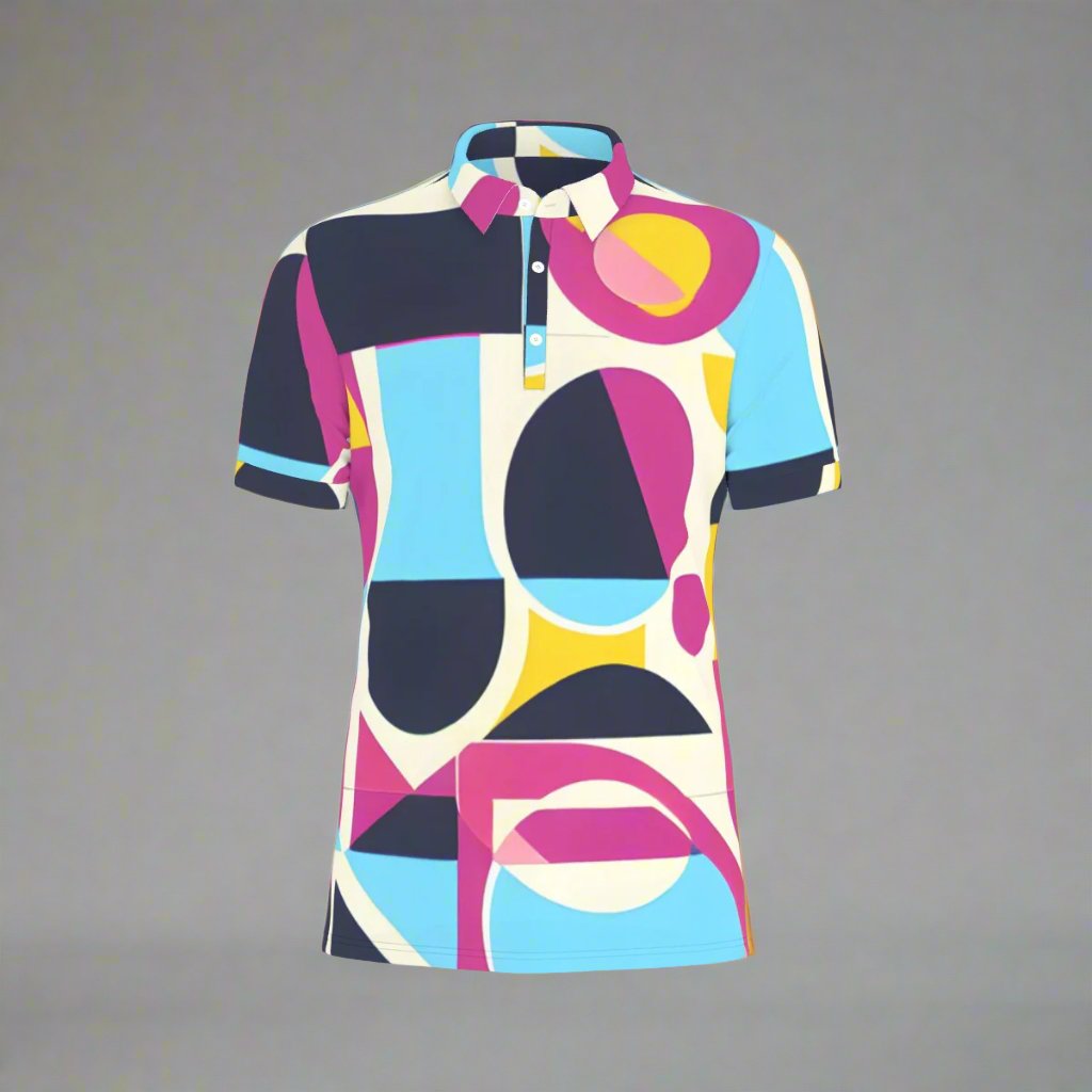 Geometric Jazz Stretch Polo Shirt