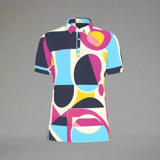 Geometric Jazz Stretch Polo Shirt