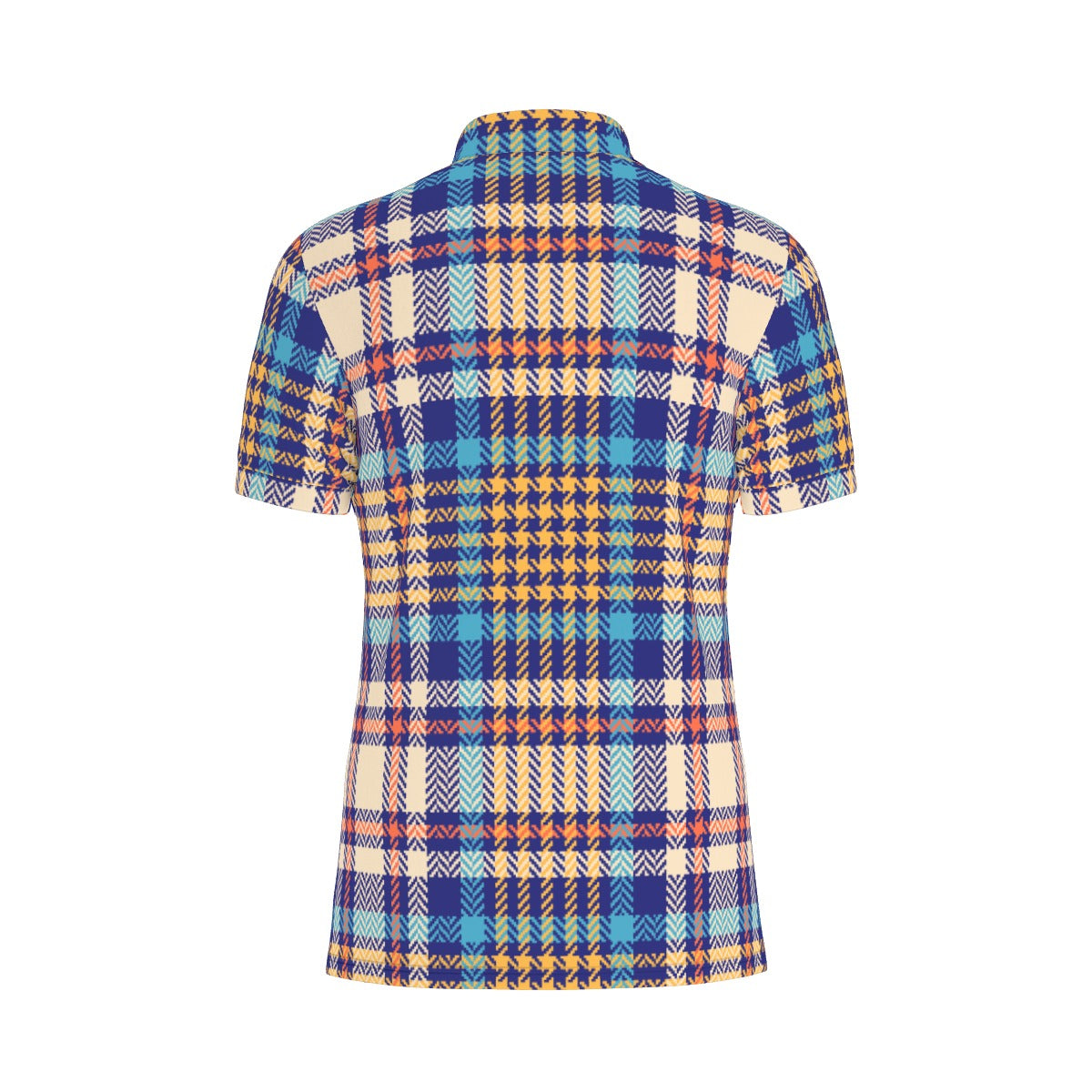 Vibrant Tartan Fusion Stretch Polo Shirt