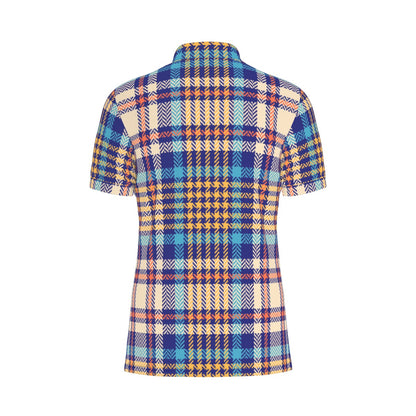 Vibrant Tartan Fusion Stretch Polo Shirt