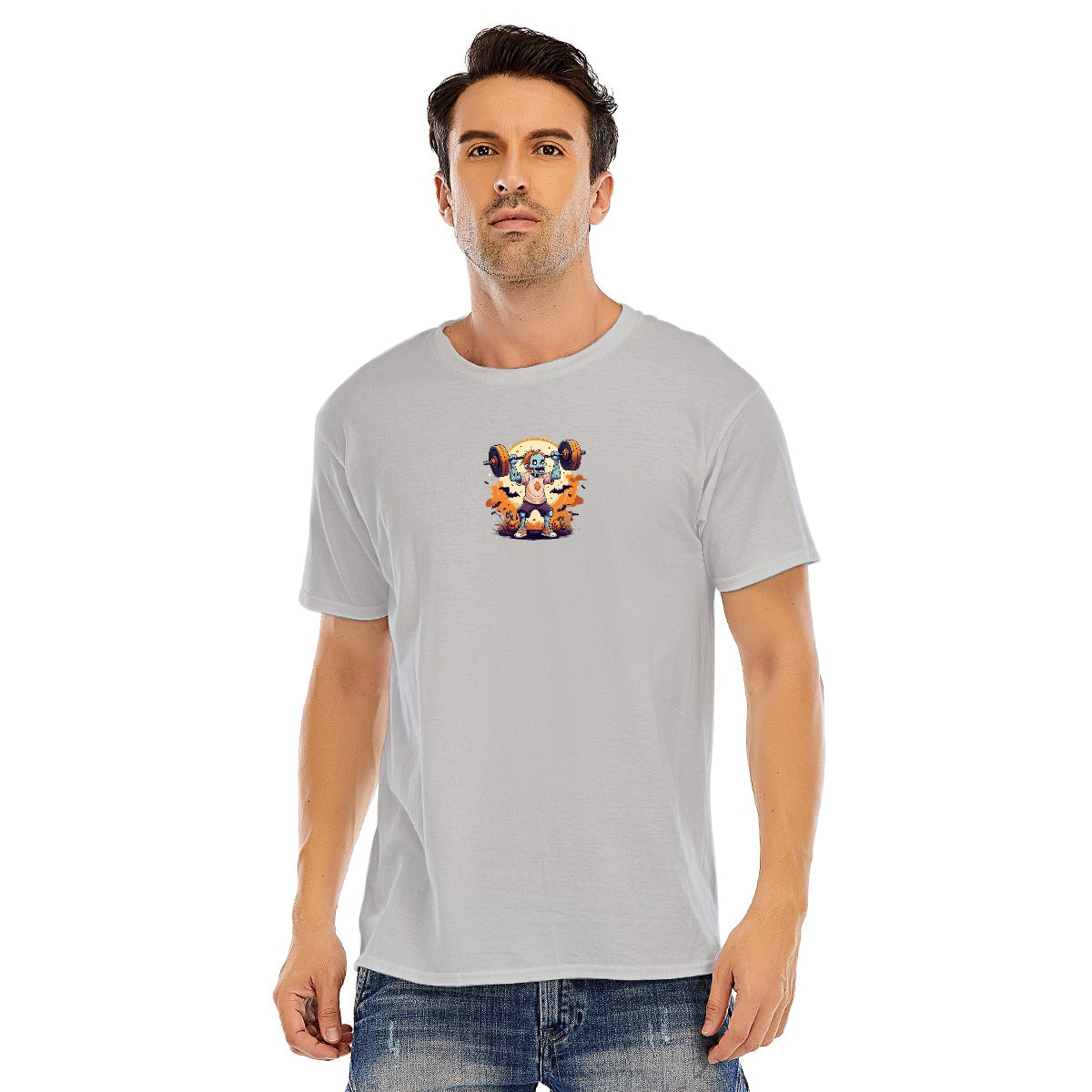 Customizable Fitness Halloween Graphic Unisex O-neck Short Sleeve T-shirt | 180GSM Cotton (DTF)