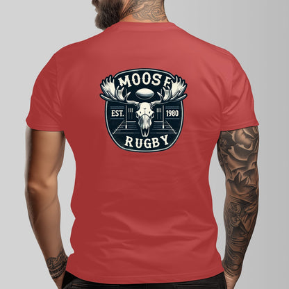 Vintage Moose Rugby Unisex O-neck Short Sleeve T-shirt | 180GSM Cotton