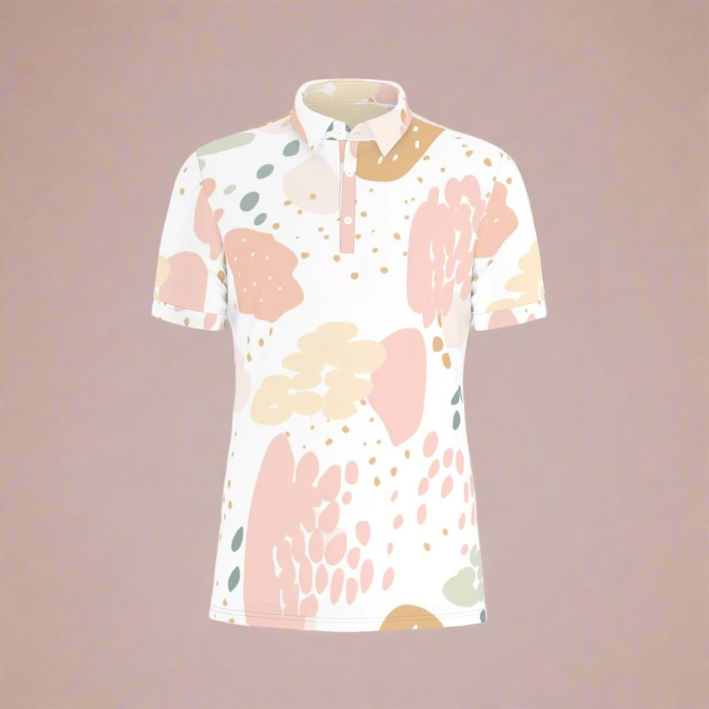 Soft Hues Playful Shape Stretch Polo Shirt