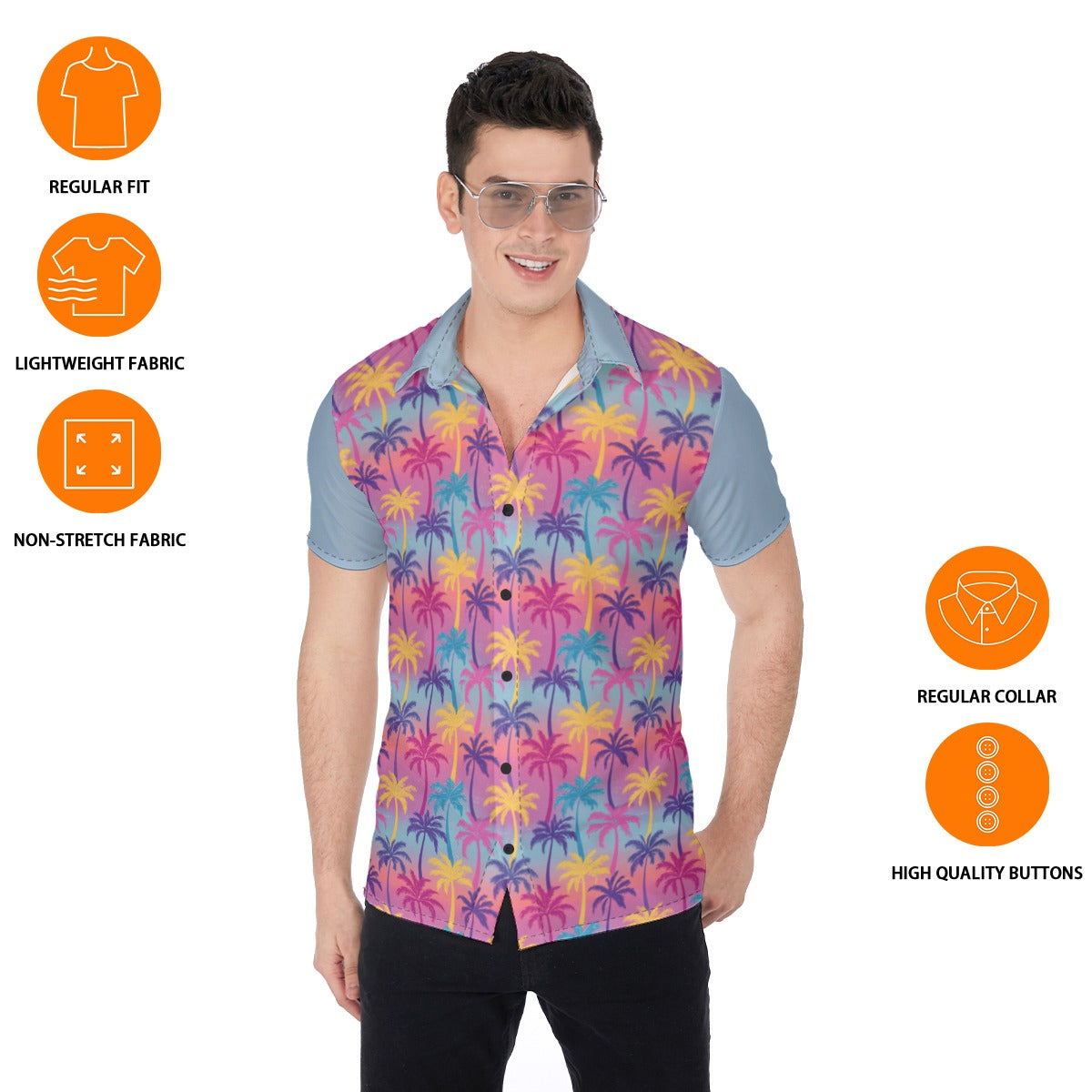 Men's short Sleeve Button Up Shirt - Click to view more designs