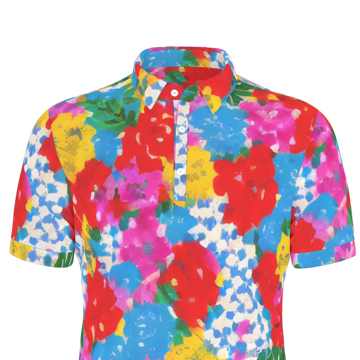 Summer Garden Party Stretch Polo Shirt