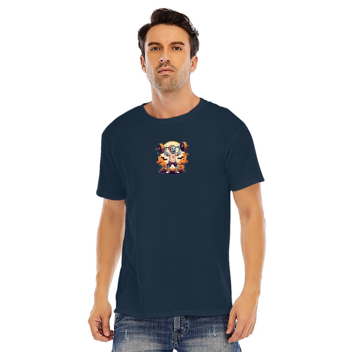 Customizable Fitness Halloween Graphic Unisex O-neck Short Sleeve T-shirt | 180GSM Cotton (DTF)