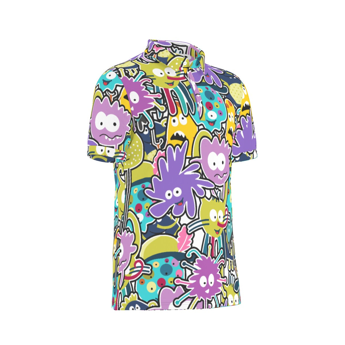 Vibrant Doodle Stretch Polo Shirt
