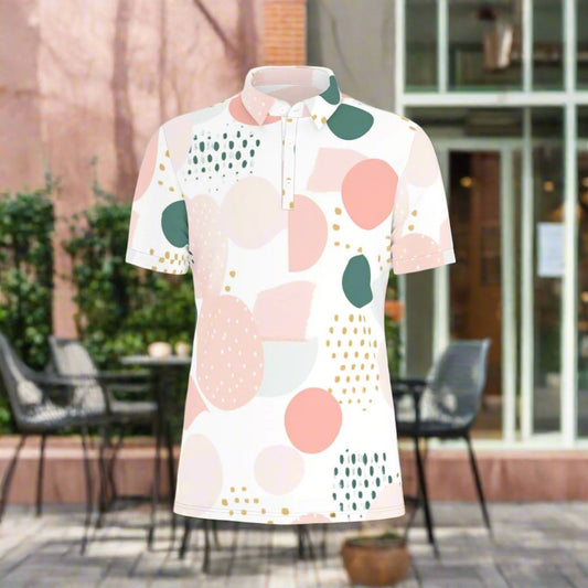 Artistic Dots Stretch Polo Shirt