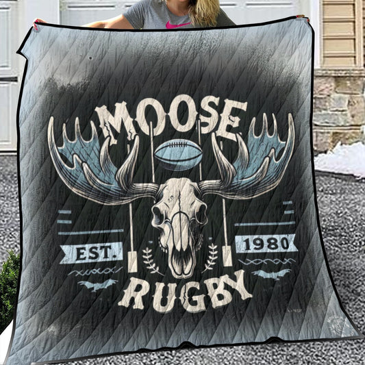 Flathead Moose Est 1980 Vintage Lightweight & Breathable Quilt With Edge-wrapping Strips