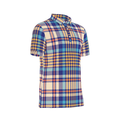 Vibrant Tartan Fusion Stretch Polo Shirt
