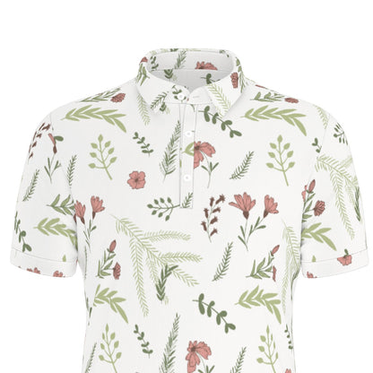 Botanical Harmony Stretch Polo Shirt