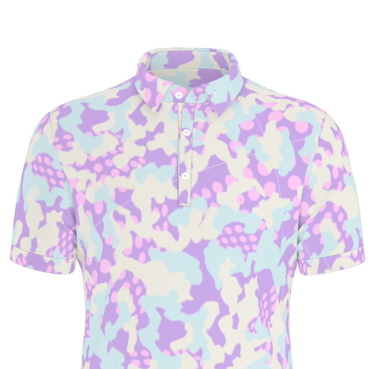 Lavender Haze Camouflage Stretch Polo Shirt